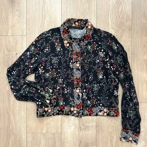 ZARA cropped floral blouse shirt size small